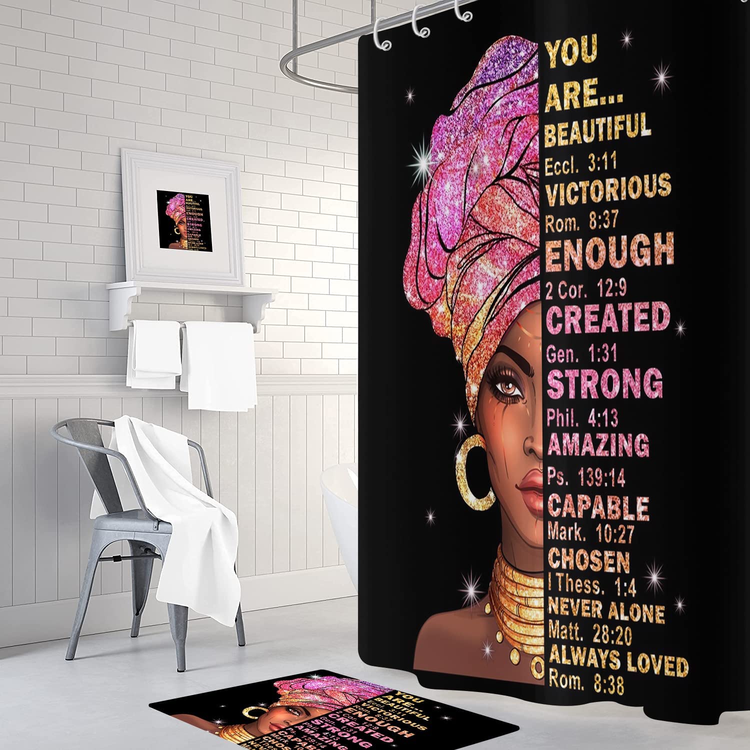 Terracotta Navy Blue Leaf Shower Curtain for Minimalist and Relaxing Bathroom Decor - Image 3