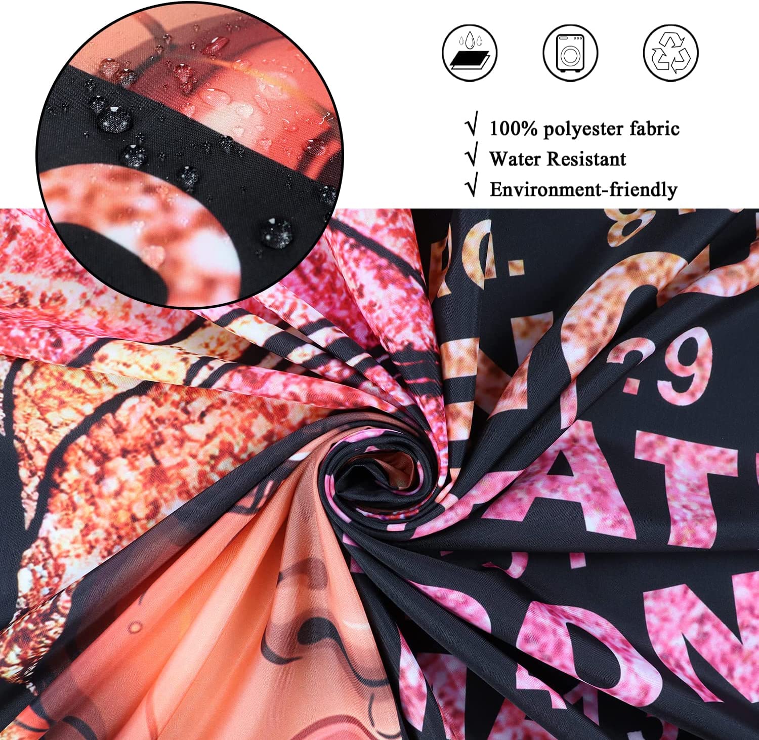 Terracotta Navy Blue Leaf Shower Curtain for Minimalist and Relaxing Bathroom Decor - Image 4