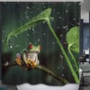 Tree Frog on a Rainy Tree Branch Green Shower Curtain