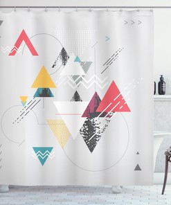 Triangle Geometric Abstract Shower Curtain for Trendy Bathroom Decor