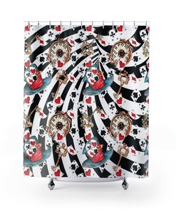 Trippy Alice in Wonderland Shower Curtain Modern Home Decor