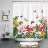 Tropical Butterfly Floral Shower Curtain - Botanical Bathroom Decor