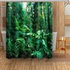Tropical Jungle Green Leaves Shower Curtain Bathroom Decor