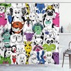 Tropical Zoo Animals Psychedelic Shower Curtain Bathroom Decor
