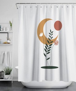 Unique Boho Shower Curtain with a Plant Twist