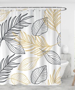Unique Geometric Line Art Shower Curtain for Graduation/Father's Day Gift