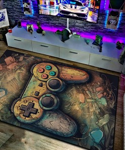 Unleash Your Inner Gamer with Customizable Shufflezone Game Controller Carpet for Boy's Bedroom