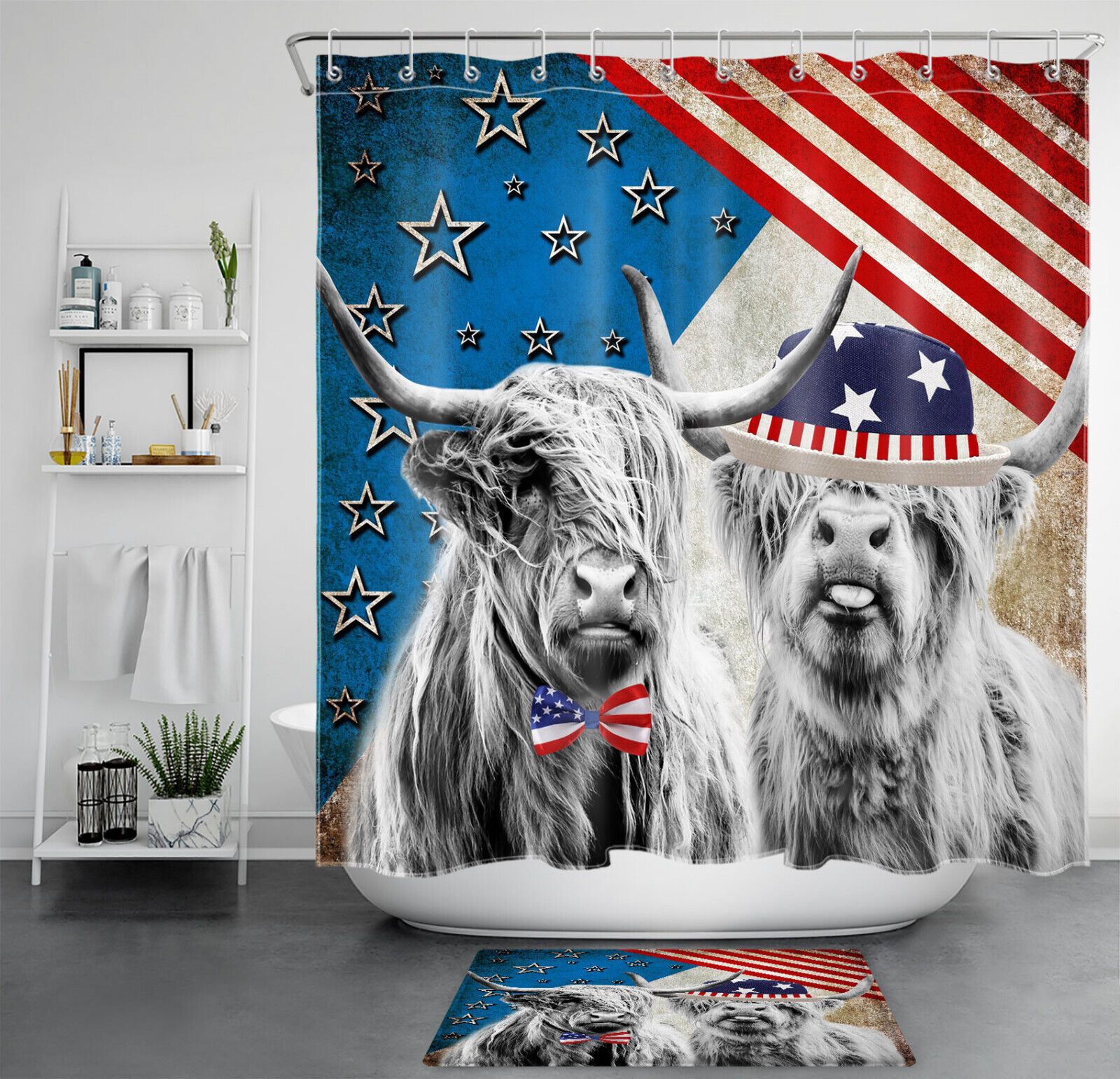 Veterans Independence Day Shower Curtain - Home Decor for Your Bathroom