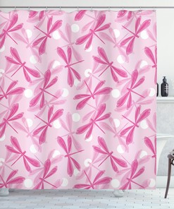 Vibrant Wings Dragonfly Shower Curtain for Colorful Bathroom