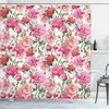 Victorian Floral Shower Curtain, Peonies Roses Print Cloth Fabric Bathroom Decor