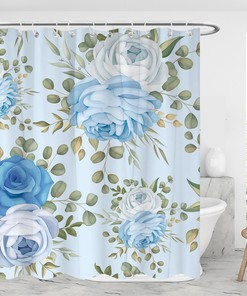 Vintage Flower Shower Curtain - Waterproof Modern Fabric Bathroom Decor