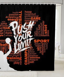 Vintage Sports Basketball European Waterproof Shower Curtain for Man Clawfoot Tub Decor