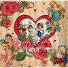 Vintage Valentine's Day Shower Curtain for Romantic Bathroom Decor