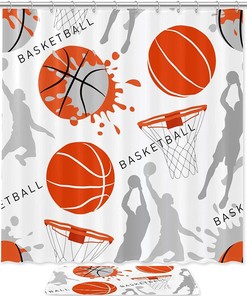 Waterproof Basketball Sports Bathroom Curtain - Perfect for Home Decor