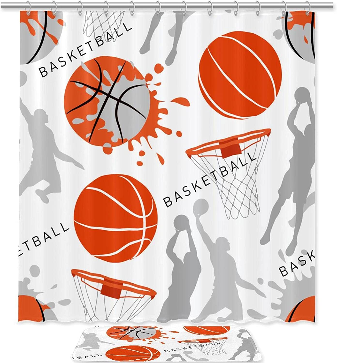 Waterproof Basketball Sports Bathroom Curtain - Perfect for Home Decor