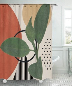 Waterproof Geometric Shower Curtain for a Chic Bathroom