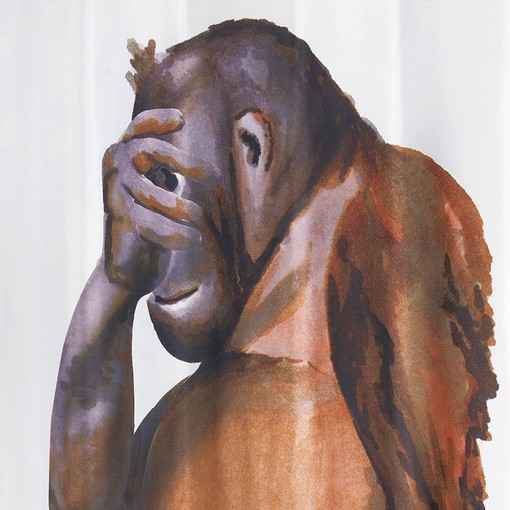 Weight Watcher Monkey Shower Curtain - Colorful Print - Image 3
