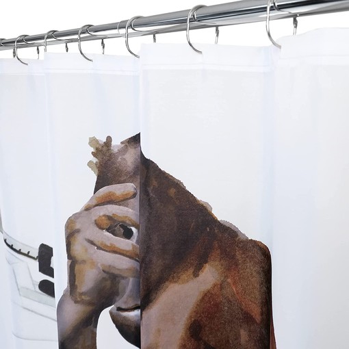 Weight Watcher Monkey Shower Curtain - Colorful Print - Image 4