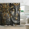 Zen Leaves Waterproof Shower Curtain with Bamboo Theme - Perfect for Bathroom Decor
