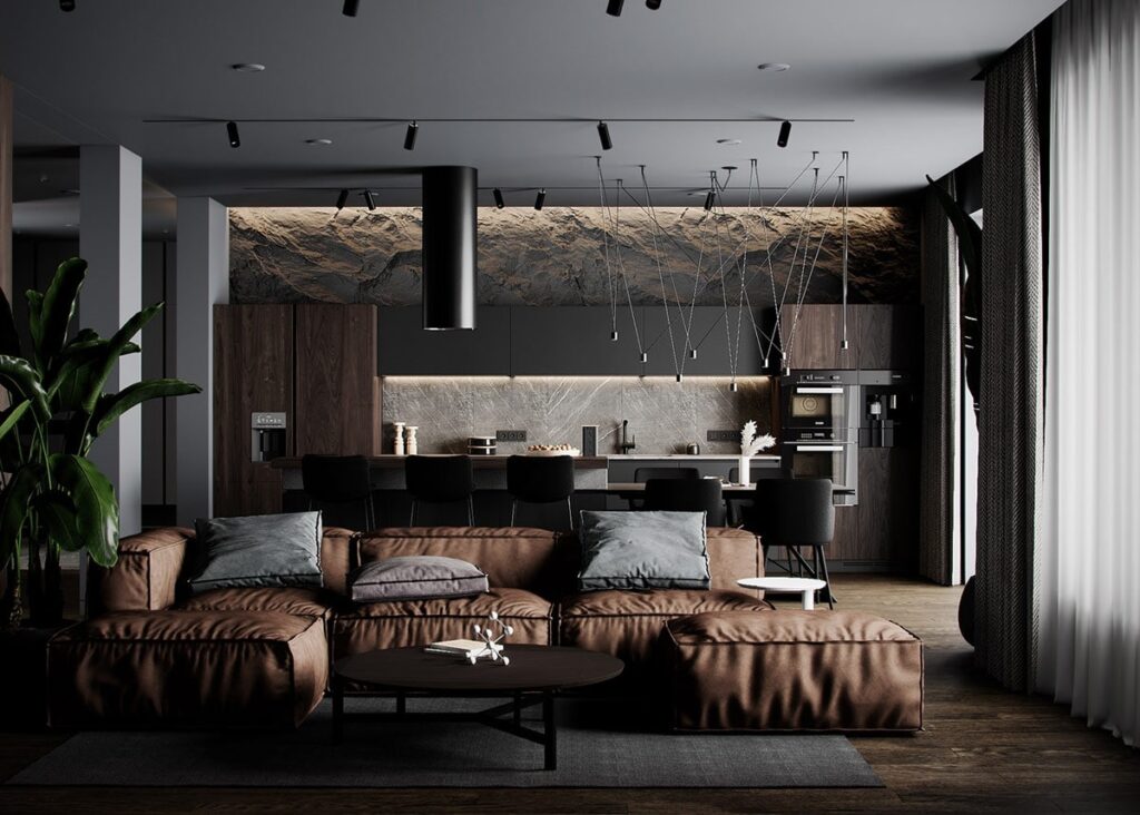 Black And Brown Living Room