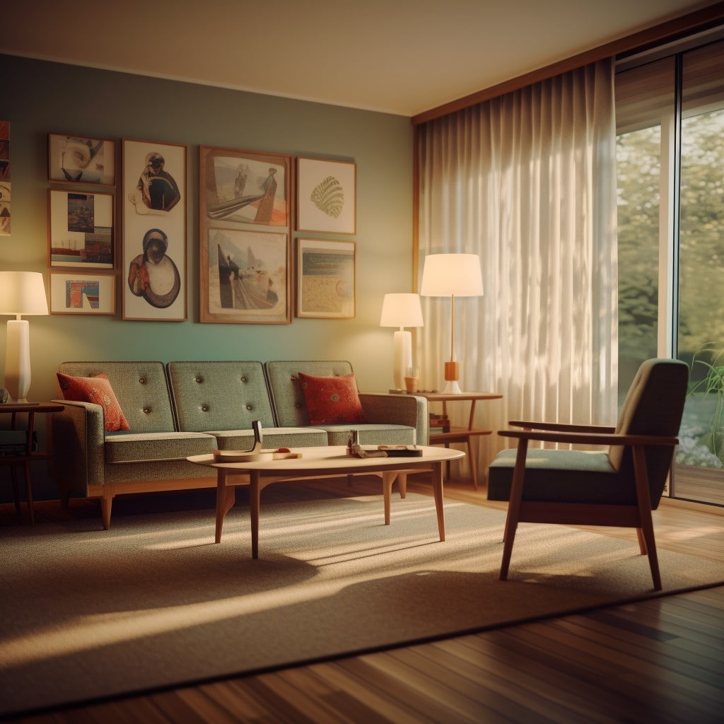 Cozy Mid-Century Modern Living Room