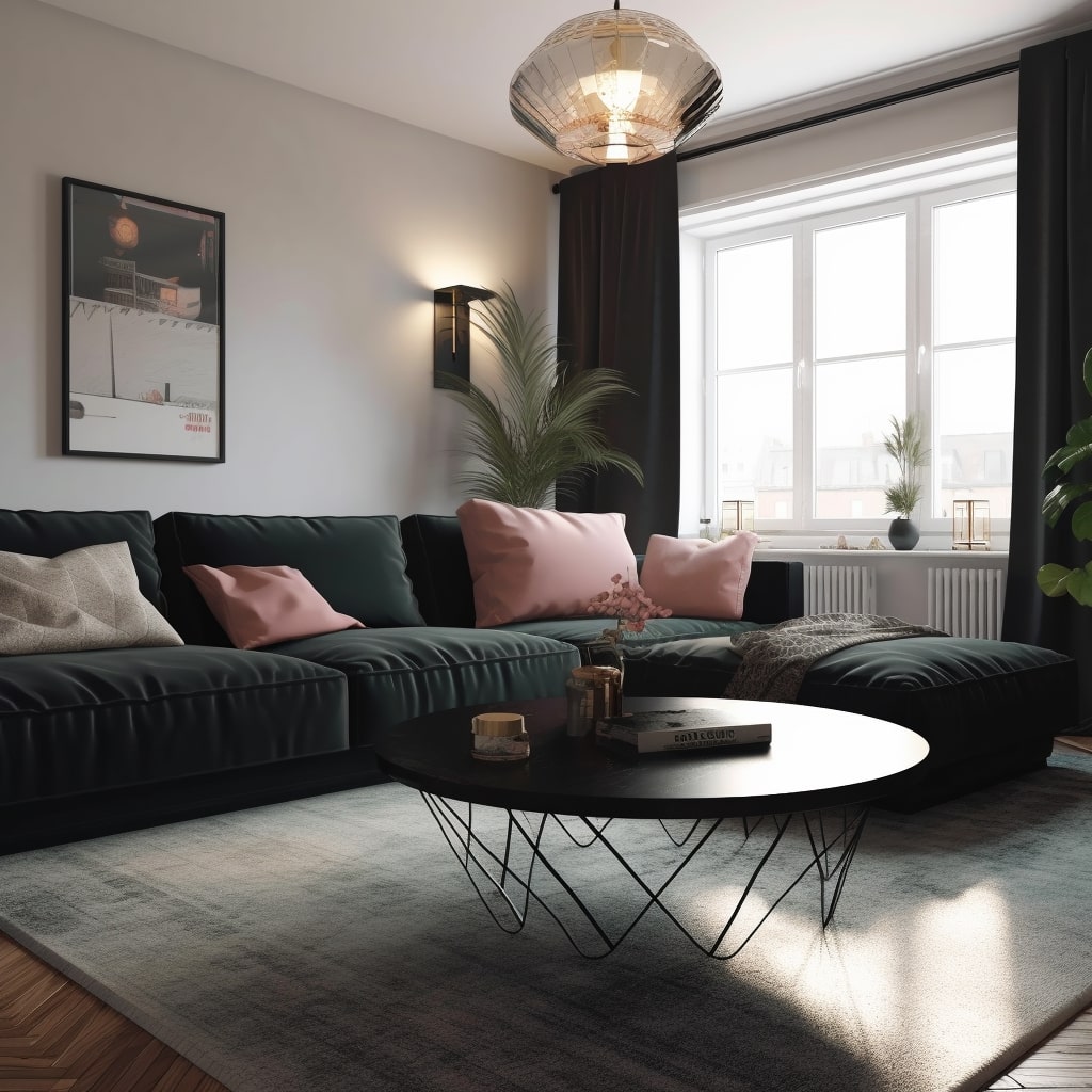 Pastel Fits Well With A Black Sofa