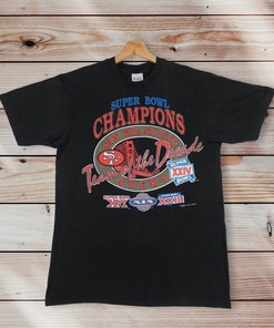 49ers Super Bowl Champion Set - Vintage Style Logo Crewneck, T-Shirt, Sweatshirt - Fan Gifts