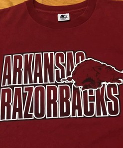 Get classic Arkansas Razorbacks Fan Gear with this Vintage Style Starter T-Shirt, Sweatshirt, Hoodie- Ideal gifts for NCAA Fans