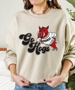 Go Hogs Sweatshirt, Razorback Crewneck Hoodie, T-Shirt for NCAA Fans