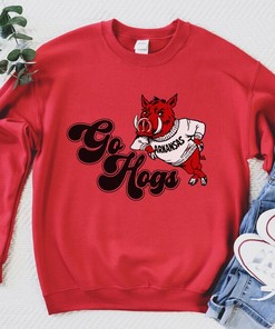 Go Hogs Sweatshirt, Vintage Razorback Crewneck, Hoodie for NCAA Fans