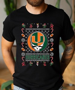 Grateful Dead Christmas Miami Hurricanes T-Shirt, Ugly Sweater - Gift for Fans