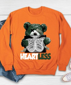 Heart T-Shirt to Match N Dunk Low Miami Hurricanes Crewneck Sweater and Hoodie - Great for NCAA Fans