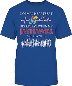 Heartbeat Jayhawks Hoodie Sweatshirt - Perfect Sports Gift for NCAA Fans