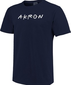 Keep it simple and stylish with this Navy Blue Wordmark Dots T-Shirt from Akron Zips Womens, Sweatshirt, Gifts for Fans