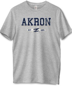 Keep it simple yet stylish with this Distressed Classic Shirt from the University of Akron Zips, Sweatshirt, Gifts for Fans
