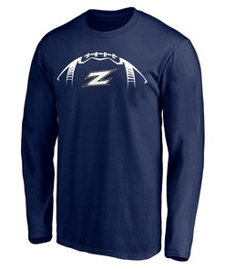 Men's Fanatics Branded Navy Akron Zips Playmaker Personalized Long Sleeve T-Shirt for Football Fans