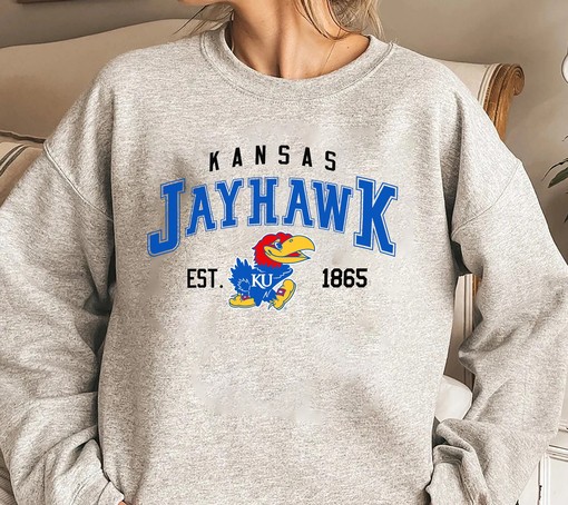 NCAA Kansas Jayhawks EST 1865 Sweatshirt, Vintage T-Shirt, Basketball Hoodie
