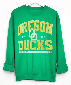 NCAA Men's Modern Stack Oregon Ducks Fans Gift T-Shirt - University of Oregon Green Tee
