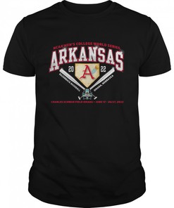 NCAA Men's CWS 2022: Arkansas Razorback Baseball Shirt as Road to Omaha, Nebraska