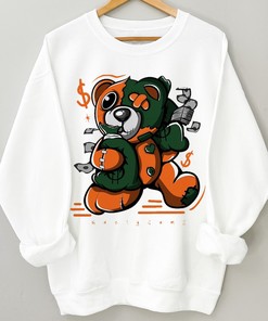 No Time To Rest Bear Miami Hurricanes Unisex T-Shirt and Crewneck Sweatshirt - Great Fan Gift