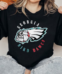 Philadelphia Eagles and Georgia Bulldogs Fans Gift T-Shirt - Georgia Bird Dawgs Shirt