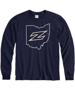 Represent your state and team spirit with this Navy Blue State Shape Shirt, Sweatshirt, Gifts for Fans of the Akron Zips