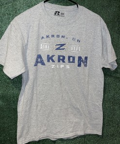 Russell Athletic Gray College NCAA Ohio Shirt - University of Akron Zips