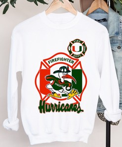 UM Hurricanes Firefighter T-Shirt, Crewneck Sweater, and Hoodie - Perfect for Fans