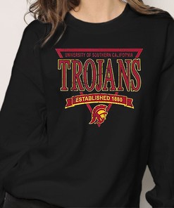 USC Trojans 90s Style Logo Black Officially Licensed T-Shirt - Great NCAA Gift