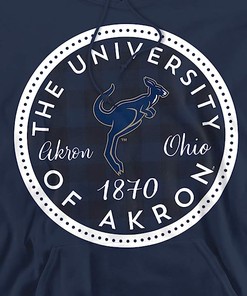 University of Akron Zips Official Plaid Badge Unisex Adult Hoodie