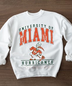University of Miami Vintage NCAA Miami Hurricanes Logo T-Shirt and Sweatshirt - Great Gift for Fans