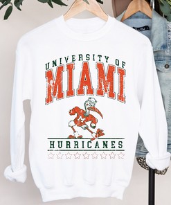University of Miami Vintage NCAA Miami Hurricanes Logo T-Shirt and Sweatshirt - Great Gift for Fans