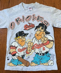 Vintage 90s MLB Baltimore Orioles Flintstones Cartoon Sweatshirt, T-Shirt, Hoodie - Perfect for Fans
