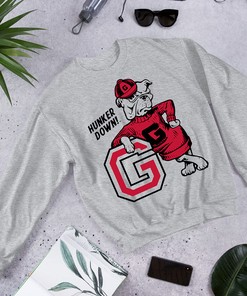 Vintage Hunker Down Georgia Bulldogs Fans Gift Tee